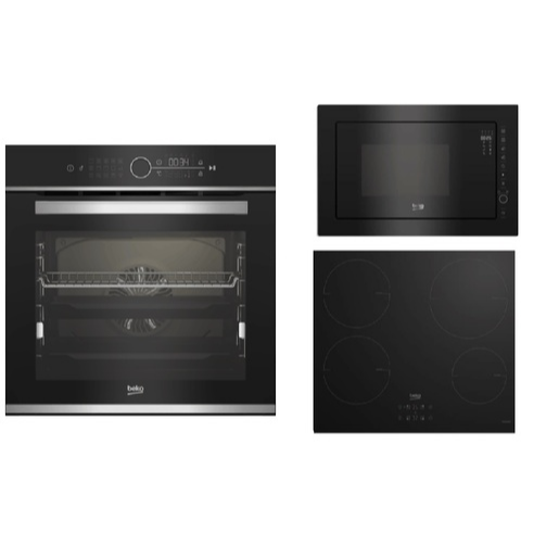 Set spotřebičů Beko BBIM13400XCS + HII64400MT + BMGB25333BG Beko