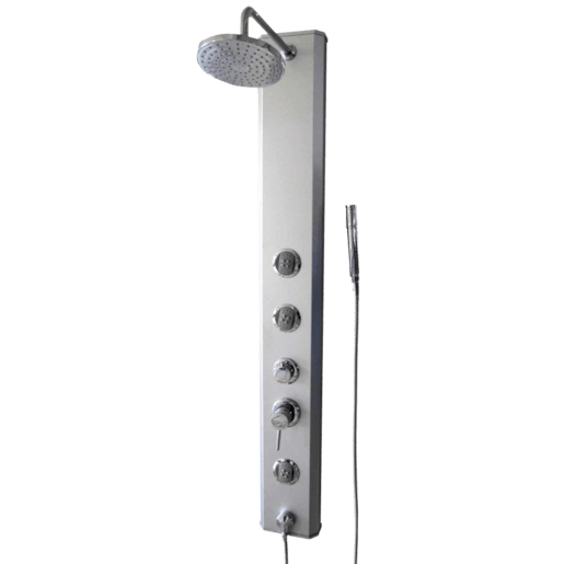 Sprchový panel Multi na stěnu i do rohu s pákovou baterií chrom BASICSHOWER Multi