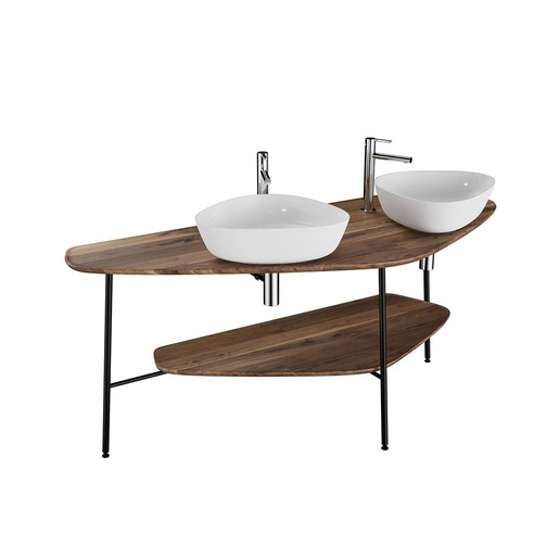 VitrA Plural deska pod umyvadlo 160 cm tmavý dub 64 043 VitrA