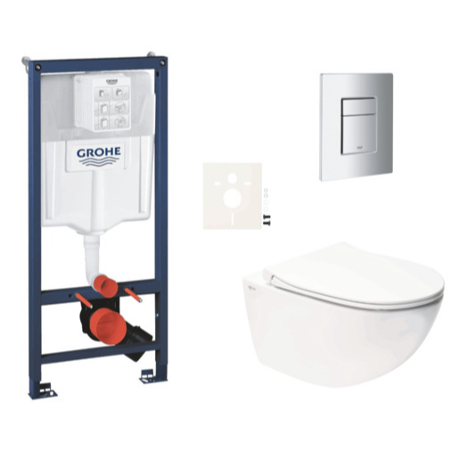 Závěsný wc set do lehkých stěn / předstěnová montáž Swiss Aqua Technologies Infinitio SIKOGRSIN11SCP00 Grohe
