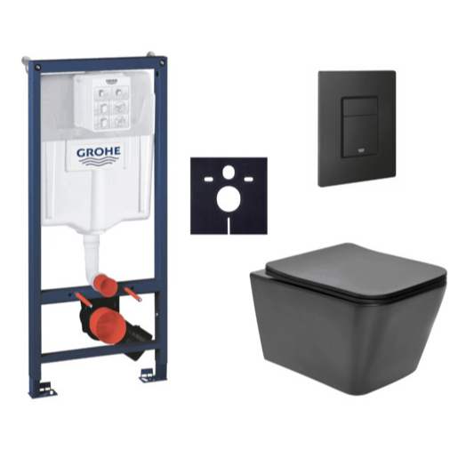 Závěsný wc set do lehkých stěn / předstěnová montáž Swiss Aqua Technologies Infinitio SIKOGRSIN12BEKF0 Grohe