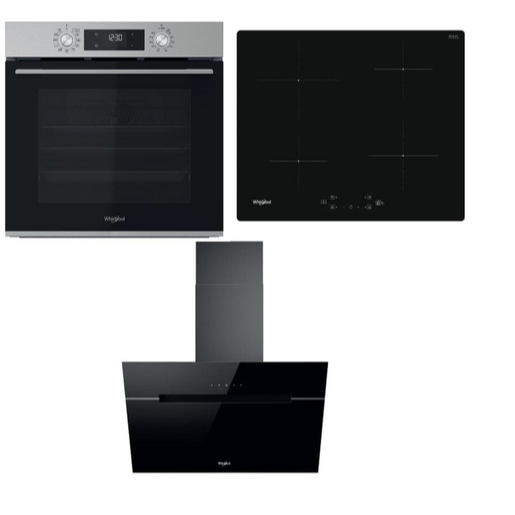 Akční set spotřebičů Whirlpool trouba OMK58CU1SX + indukční deska WSQ7360NE + komínový odsavač par WHVP62FLTSK SETWH22 Whirlpool