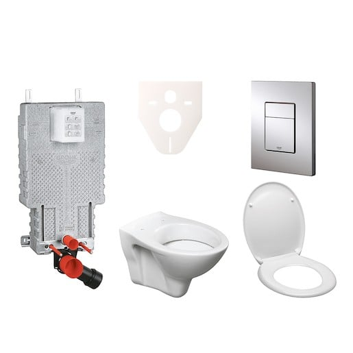 Cenově zvýhodněný závěsný WC set GROHE k zazdění + WC S-Line S-line Pro 38643SET-KD Grohe