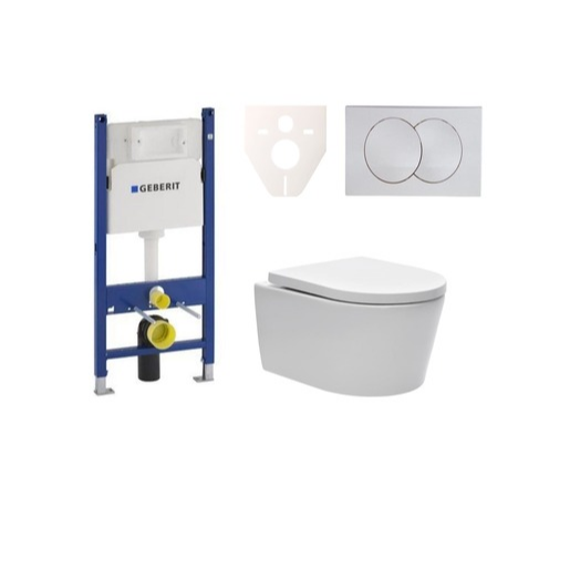 Cenově zvýhodněný závěsný WC set Geberit do lehkých stěn / předstěnová montáž+ WC SAT Brevis SIKOGES7W7 SAT