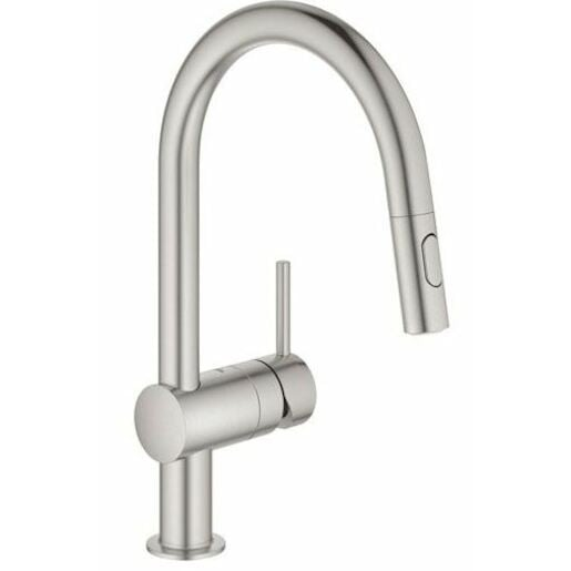 Grohe Minta dřezová baterie s vytahovací sprškou supersteel 32321dc2 G32321DC2 Grohe