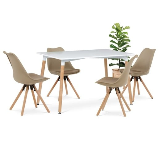 Jídelní set Autronic 120x80 cm bílá mat 10953 Autronic