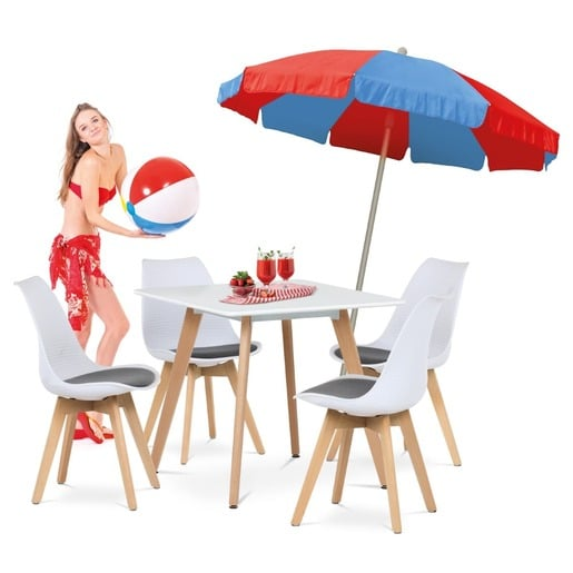 Jídelní set Autronic 80x80 cm bílá mat 10953 Autronic