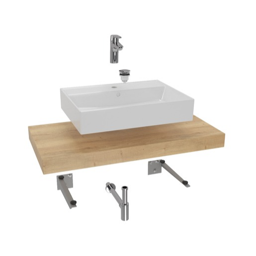 Koupelnová sestava Hansa s deskou pod umyvadlo Dolce 100x8x50 cm dub halifax KSETDO12 Hansa