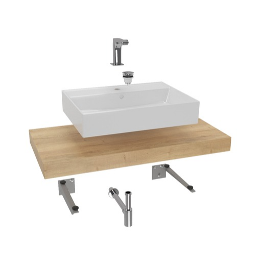 Koupelnová sestava SAT s deskou pod umyvadlo Dolce 100x8x50 cm dub halifax KSETDO11 SAT
