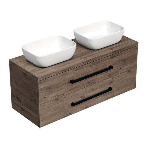 Koupelnová skříňka s černou úchytkou a krycí deskou SAT Cube Way 120x47