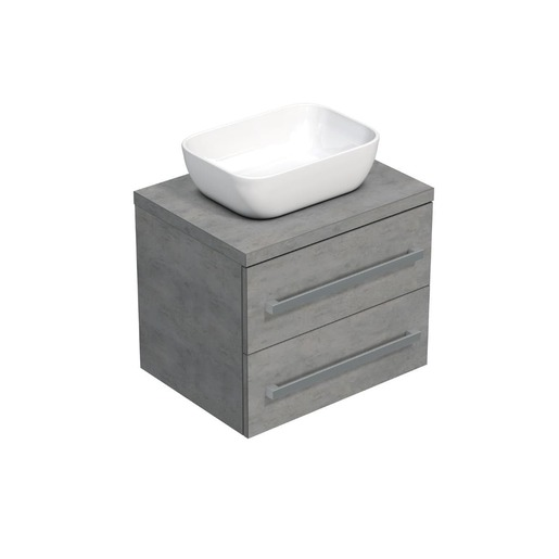Koupelnová skříňka s krycí deskou SAT Cube Way 60x53x46 cm beton mat CUBE461603BE45 SAT