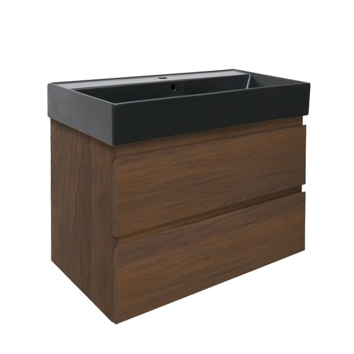 Koupelnová skříňka s umyvadlem SAT B-Way 80x30x45 cm ořech mat BWAY80NUTU4B SAT
