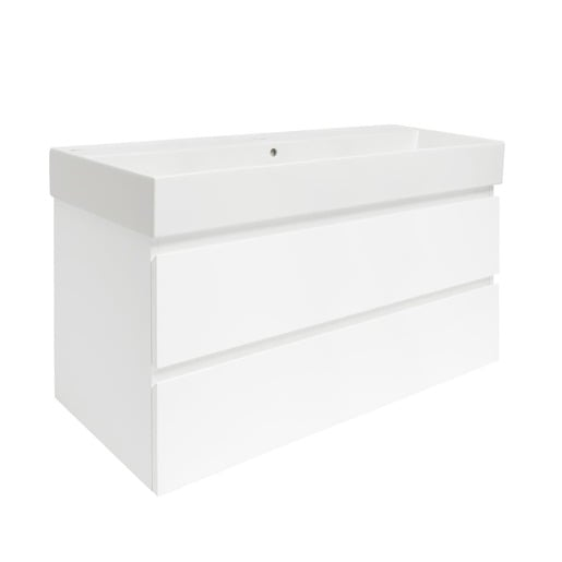 Koupelnová skříňka s umyvadlem SAT B-Way 99x50x45 cm bílá lesklá BWAY2100WU2BI SAT