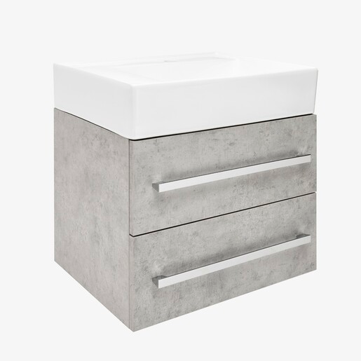 Koupelnová skříňka s umyvadlem SAT Cube Way 60x53x46 cm beton mat CUBE46602BESATCWL SAT