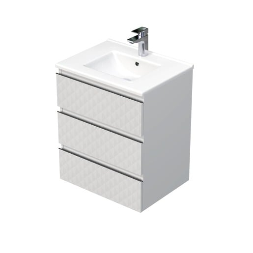 Koupelnová skříňka s umyvadlem SAT Cube Way 60x71x46 cm bílá mat CUBE3D603ZBMOD SAT