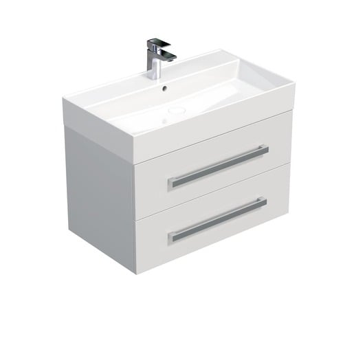 Koupelnová skříňka s umyvadlem SAT Cube Way 80x53x46 cm bílá lesk CUBE46802BISAT SAT