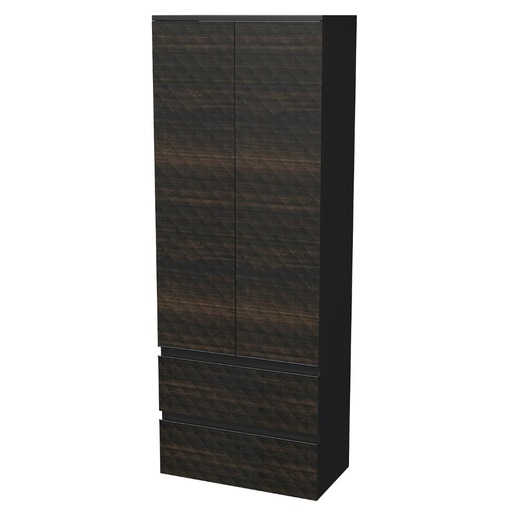 Koupelnová skříňka vysoká SAT Cube Way 60x163x33 cm hnědá mat CUBE3DV602D2ZHP SAT