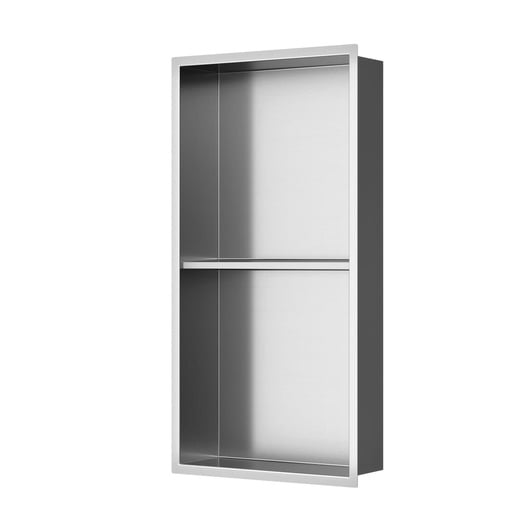 Vestavná dvojpolička SAT Aurum kartáčovaná ocel 33x63 cm SATAURN6030SBS SAT
