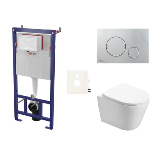 Cenově zvýhodněný závěsný WC set SAT do lehkých stěn / předstěnová montáž+ WC SAT Infinitio SIKOSSIN71K SAT