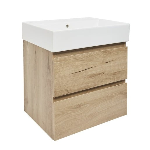 Koupelnová skříňka 2 zásuvková s umyvadlem SAT B-Way 59x50x45 cm dub mat BWAY260OAKU2BI SAT