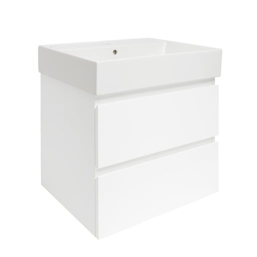 Koupelnová skříňka s keramickým umyvadlem SAT B-Way 59x50x45 cm bílý lesk BWAY260WU2BI SAT