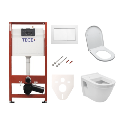 Cenově zvýhodněný závěsný WC set TECE do lehkých stěn / předstěnová montáž+ WC Vitra Integra vč. sedátka SIKOTSV0 Tece