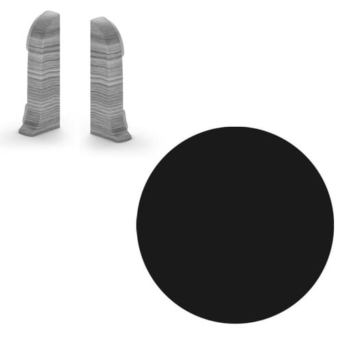 Koncovka k soklu Naturel černá hladká