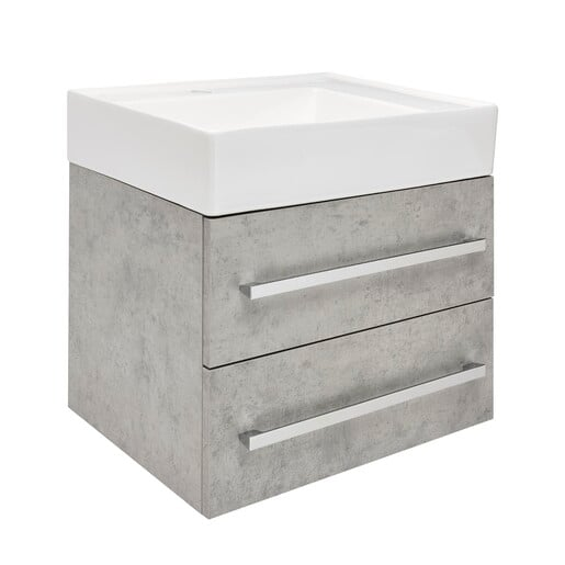 Koupelnová skříňka s umyvadlem SAT Cube Way 60x53x46 cm beton mat CUBE46602BESATCW SAT