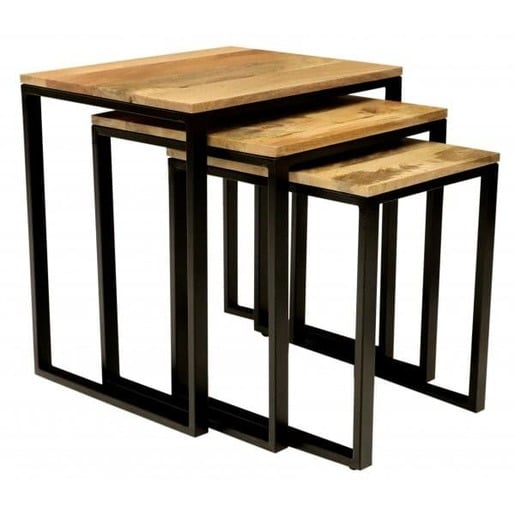Odkládací stolky Gita sada 3 ks z masivu mango GITA-OST Gita