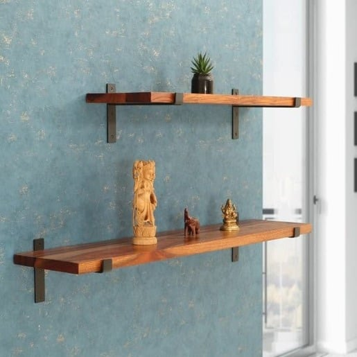 Police na zeď s konzolí Lara 75 cm mango LARA-MAN 75 Lara