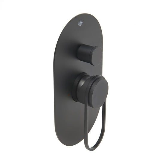 Sprchová a vanová baterie SAT Fusion včetně podomítkového tělesa matná černá SATBSFU215KPCC SAT