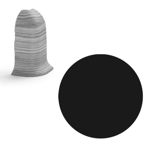 Vnější roh k soklu Naturel černá hladká