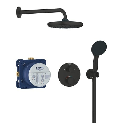 Grohe Precision Thermostat sprchový systém včetně podomítkového tělesa černá matná 348832430 G348832430 Grohe
