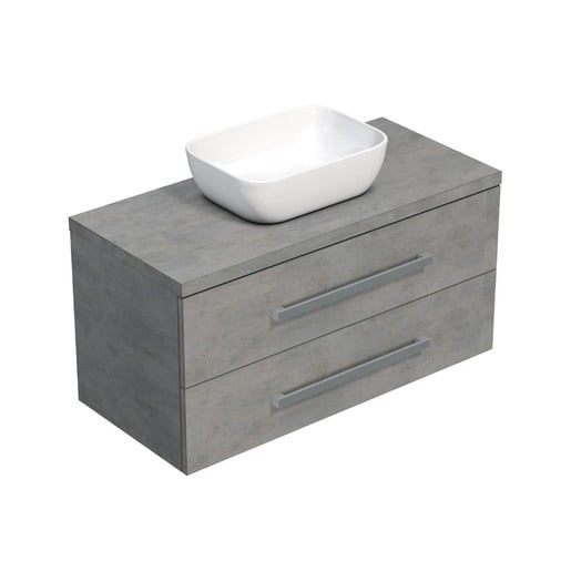 Koupelnová skříňka s krycí deskou SAT Cube Way 100x53x46 cm beton mat CUBE461003BESAT45 SAT