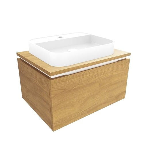 Koupelnová skříňka s umyvadlem a krycí deskou SAT Feel 60x30x46 cm dub medový mat SATFEEL60DMDU SAT