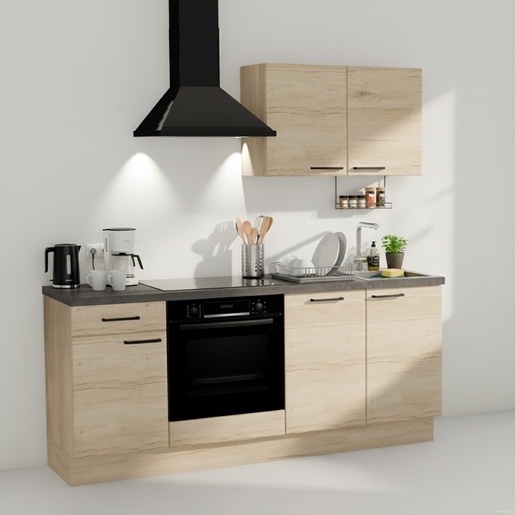 Kuchyňská linka Naturel 195x60x91 cm dub San Remo pravá Naturel