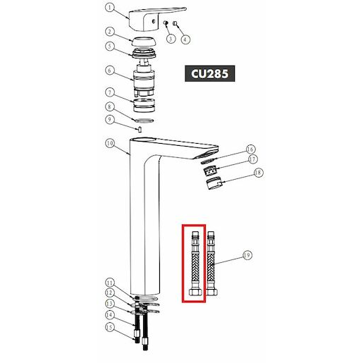 OPTIMA - připojovací hadičky k CU285 (2ks) Optima