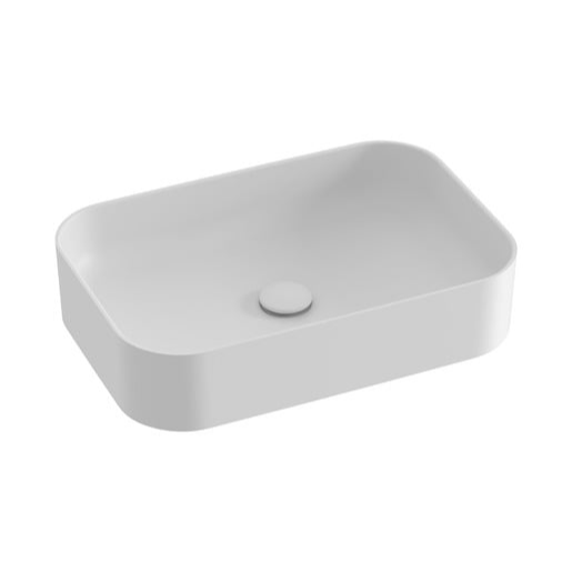 Ravak Ceramic Slim umyvadlo na desku 55x37 cm bílá matná mat bez otvoru pro baterii