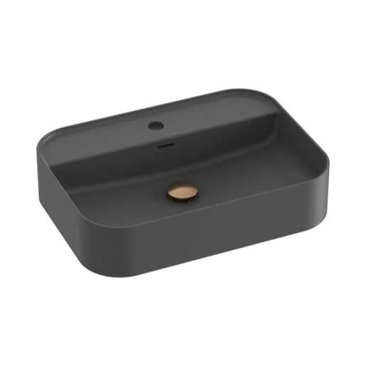 Ravak Ceramic Slim umyvadlo na desku 55x40 cm antracit otvor pro baterii uprostřed XJX03155004 Ravak