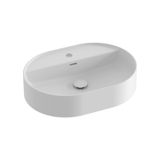 Ravak Ceramic Slim umyvadlo na desku 55x40 cm bílá matná mat otvor pro baterii uprostřed XJX0E155001 Ravak