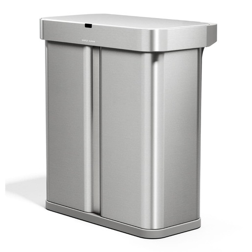 Simplehuman bezdotykový odpadkový koš DUAL SENSOR 58 L (34/24) hlasové ovládání nerez ST2050 Simplehuman