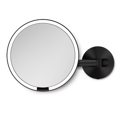 Simplehuman kosmetické zrcátko na zeď SENSOR LED osvětlení 5x zvětšení síťové černé ST3065 Simplehuman