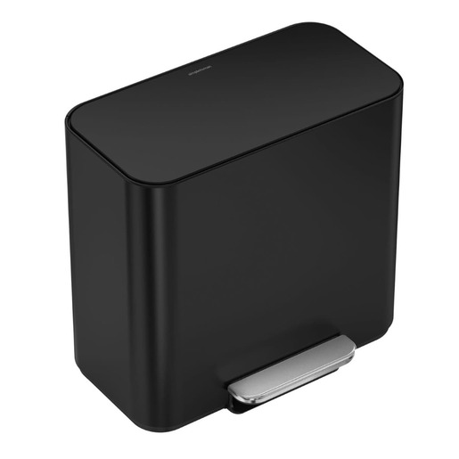 Simplehuman pedálový odpadkový koš na tříděný odpad DUAL MINI 15 L bílá ocel CW2122 Simplehuman