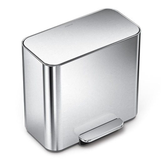 Simplehuman pedálový odpadkový koš na tříděný odpad DUAL MINI 15 L matná černá ocel CW2121 Simplehuman