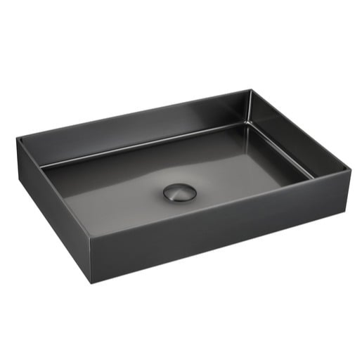 Umyvadlo na desku v barvě gun metal SAT Aurum 55x38 cm bez přepadu SATAUR5538BGM SAT