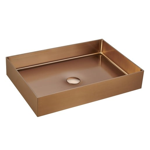Umyvadlo na desku v barvě rose gold SAT Aurum 55x38 cm bez přepadu SATAUR5538BRG SAT