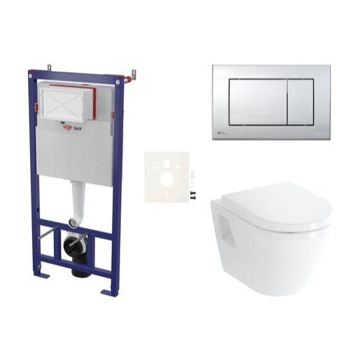 Cenově zvýhodněný závěsný WC set SAT do lehkých stěn / předstěnová montáž+ WC VitrA Integra SIKOSSINTSC21K SAT