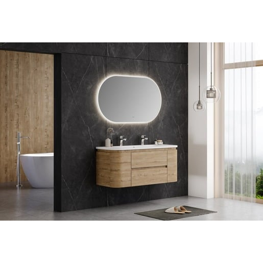 Koupelnová skříňka s umyvadlem Naturel Shelley 119x50x45 cm dub mat SHELLEY120OAK Naturel