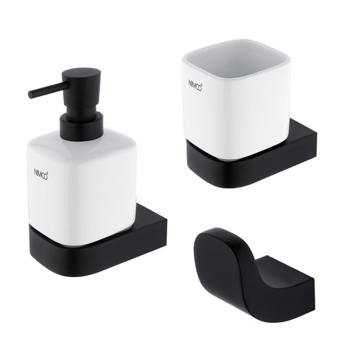 Nimco Nikau sada koupelnových doplňků černá NKCSET31KT90 Nimco