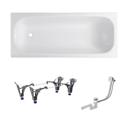 Obdélníková vana SAT Vivien 160x70 cm smaltovaná ocel levá i pravá SATVIVI160APN SAT